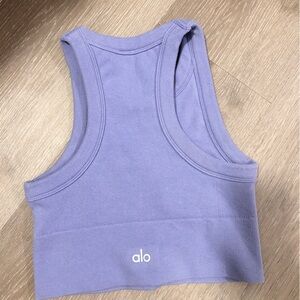Alo seamless delight high neck bra in lilac blue size xxs-xs
